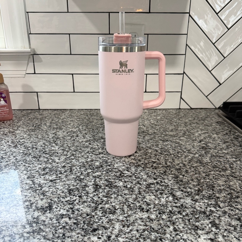 Stanley Blush Pink Travel Mug with Handle